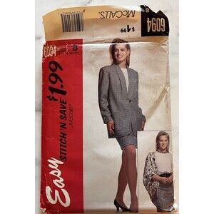 McCall's Stitch N Save Pattern 6094 Womens Jacket Skirt & Shirt Size 14-16-18-20